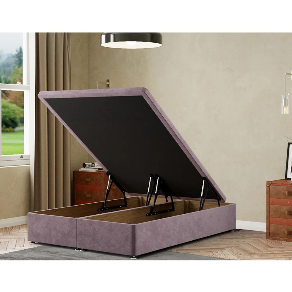 Simple Small Double Ottoman Divan Base with Storage - Blush