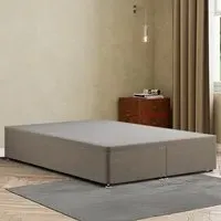 Simple Small Double Ottoman Divan Base with Storage - Cream, Linen