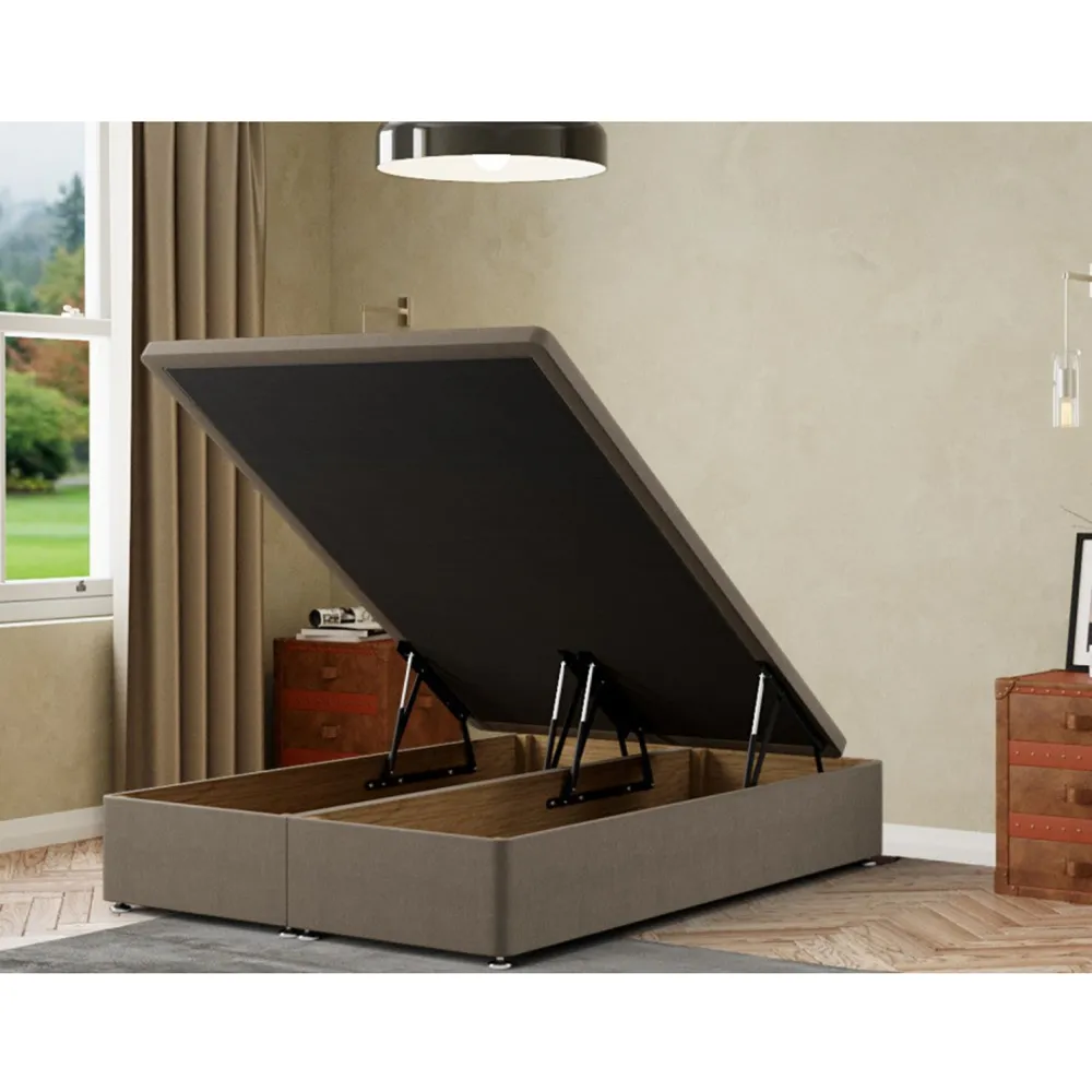 Simple Super King Size Ottoman Divan Base with Storage - Cream