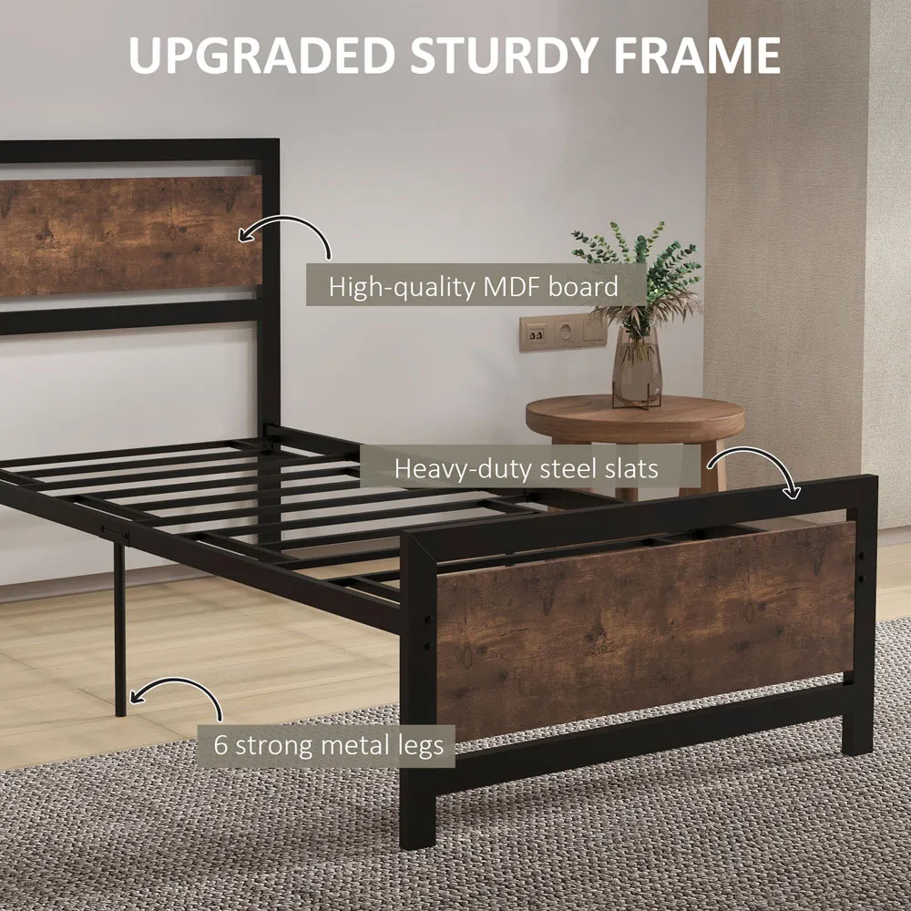 Single Bed Frame - Black, Metal