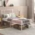 Single Bed Frame - White, Metal