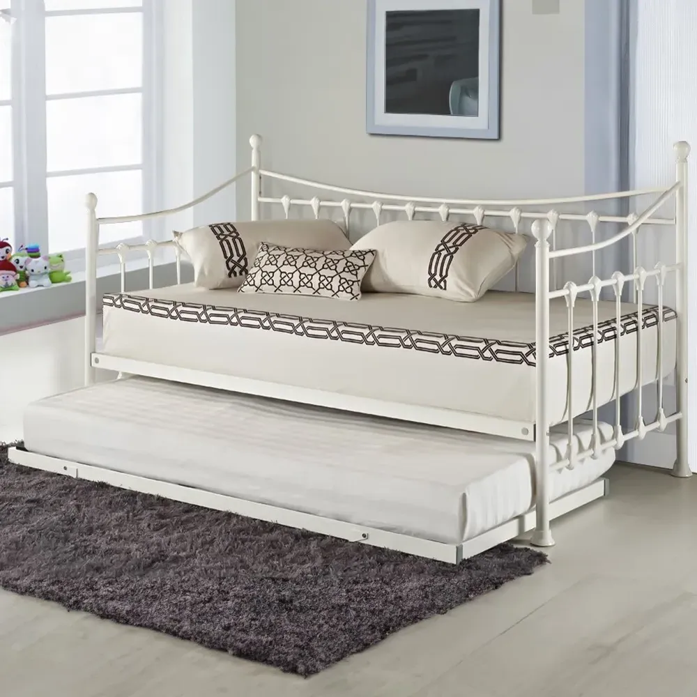 Single Day Bed - White, Metal image