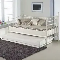 Single Day Bed with Mattress - White, Metal