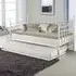 Single Day Bed with Trundle and 2 Mattresses - White, Metal