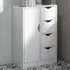 Single Door 4 Drawer Floor Cabinet - White