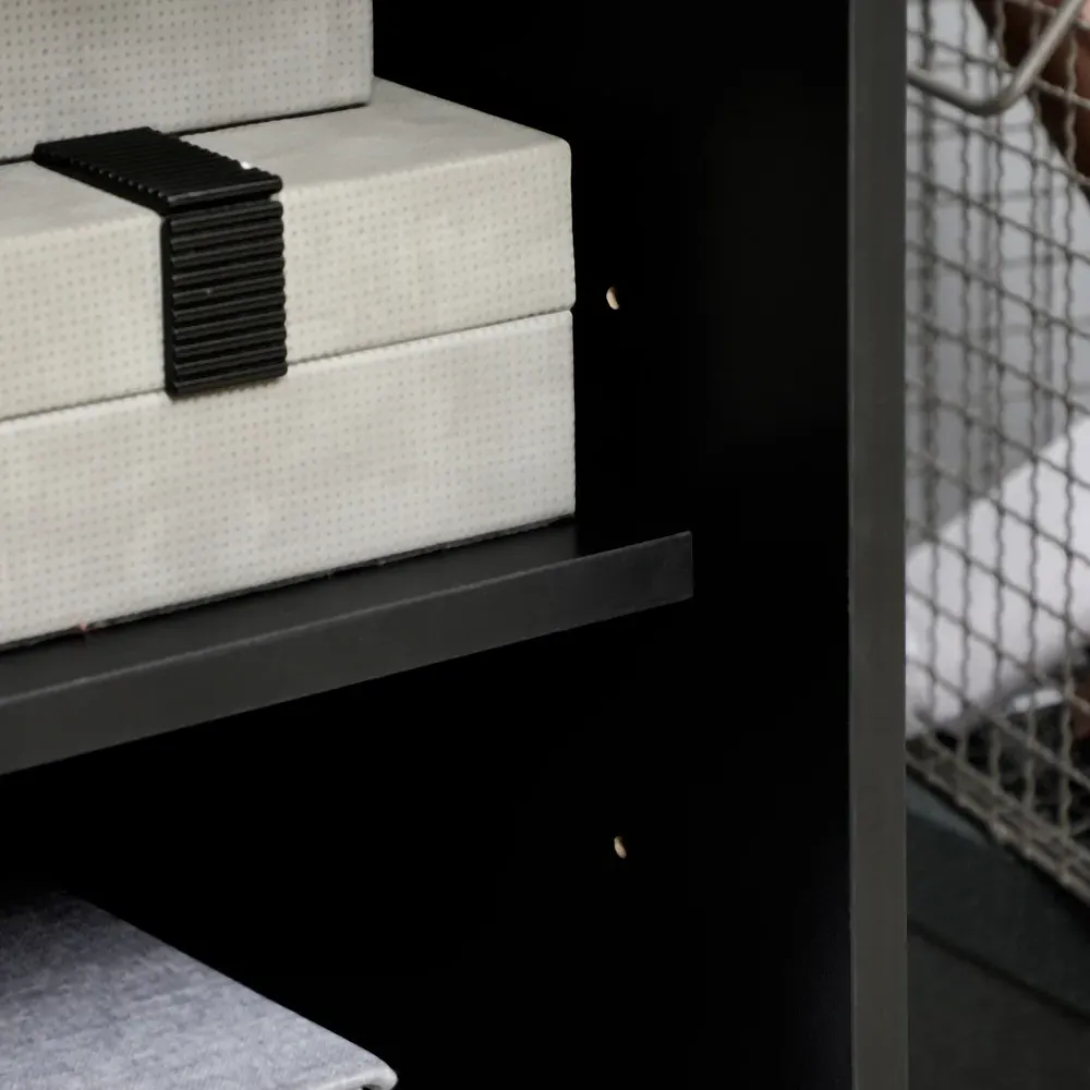 Single Door Industrial Bedside Table - Black