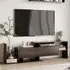 Single Door TV Cabinet with Wall Shelf - Black, Wood