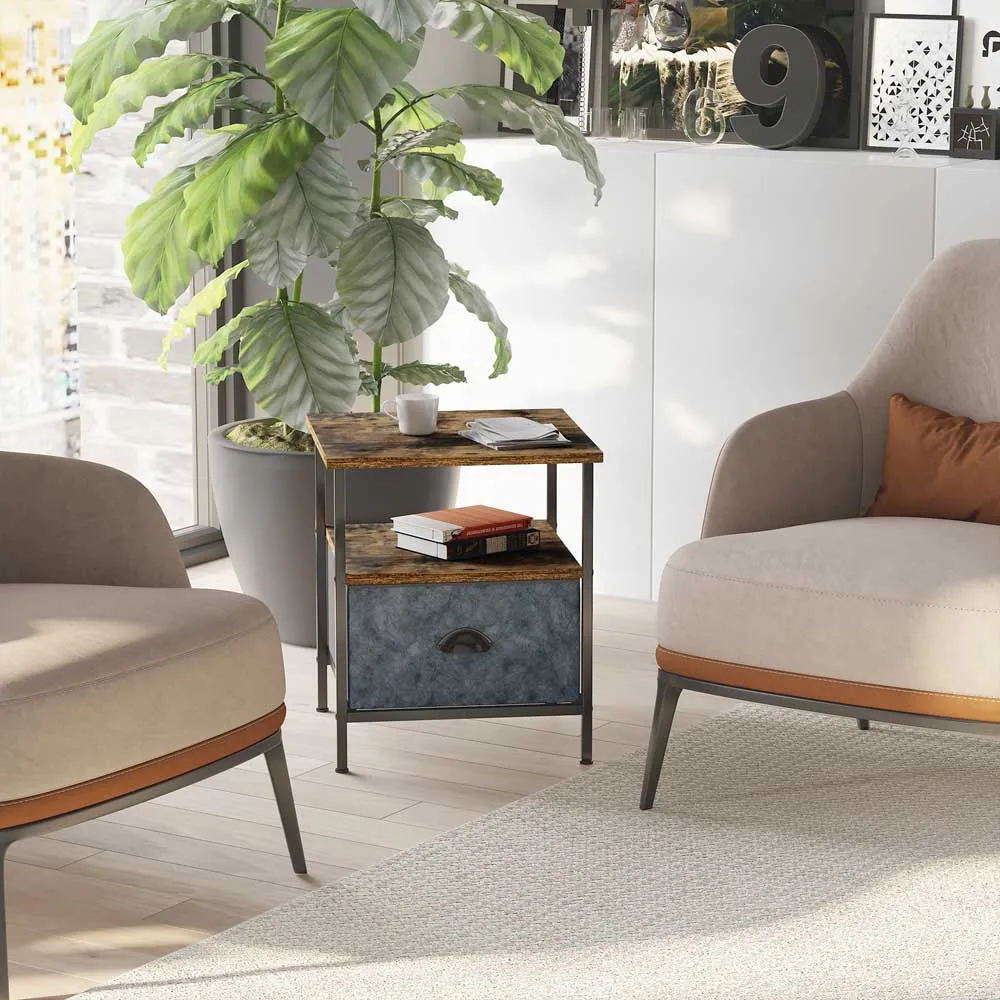 Single Drawer Bedside Table - Brown