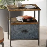 Single Drawer Bedside Table - Brown