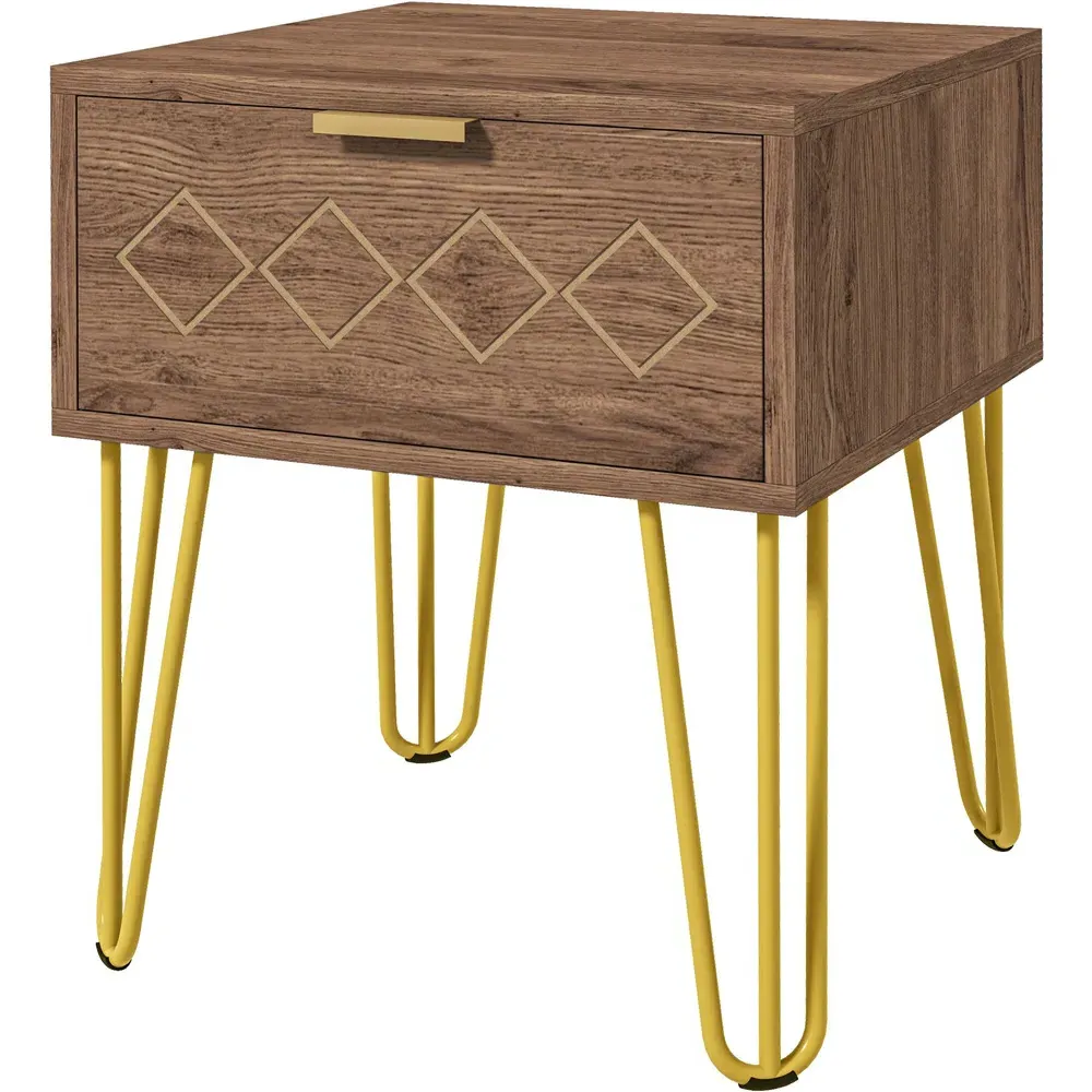 Single Drawer Bedside Table - Brown