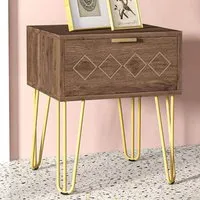 Single Drawer Bedside Table - Brown