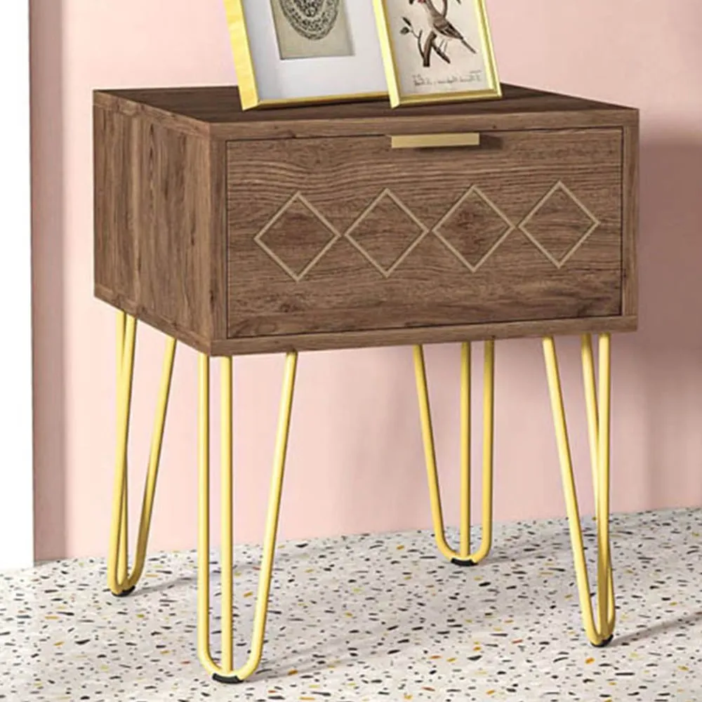 Single Drawer Bedside Table - Brown