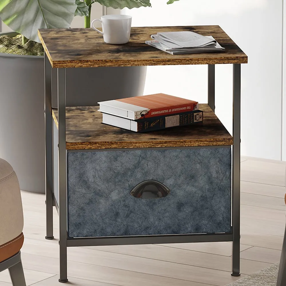 Single Drawer Bedside Table - Brown image