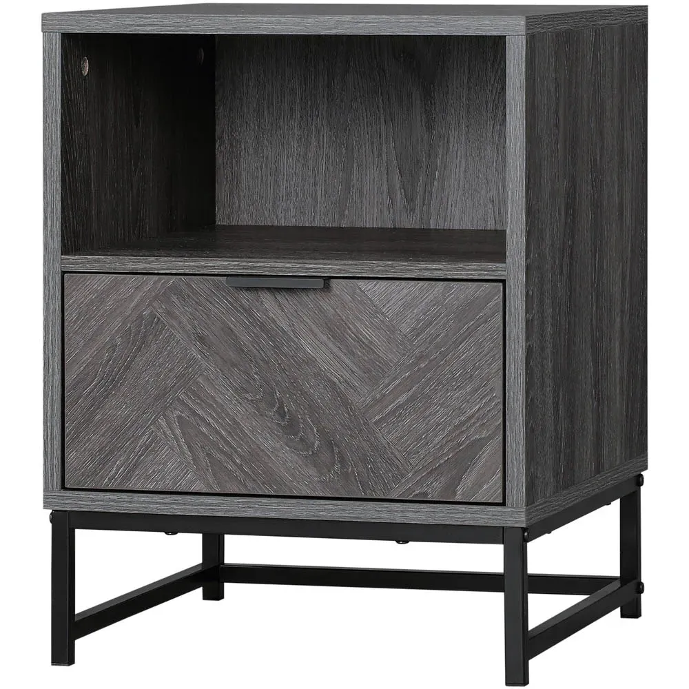 Single Drawer Bedside Table - Dark Grey