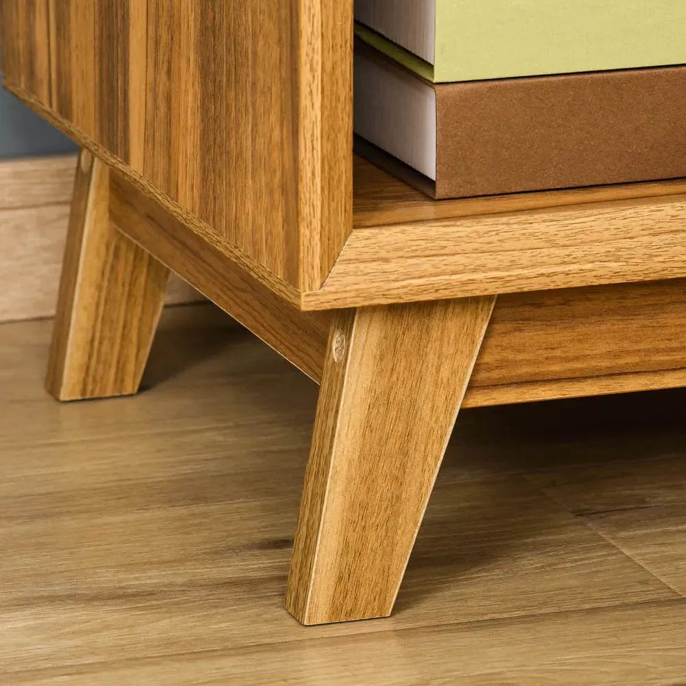 Single Drawer Bedside Table - Walnut Brown