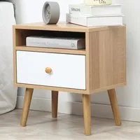 Single Drawer Bedside Table - White