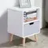 Single Drawer Bedside Table - White, Pine Wood