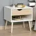 Single Drawer Bedside Table with Shelf - White