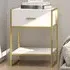 Single Drawer Bedside Table with Shelf - White, Gold