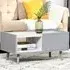 Single Drawer Coffee Table with Shelf - Grey, Marble Effect