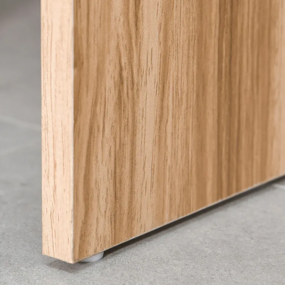 Single Drawer Dressing Table Set with Mirror - Brown, Chipboard