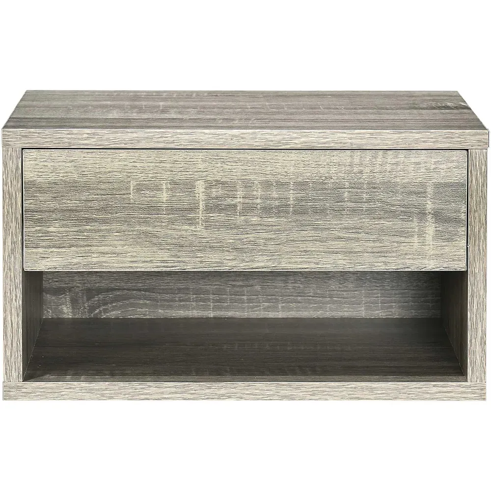 Single Drawer Floating Bedside Table Set of 2 - Brown