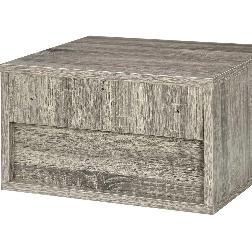 Single Drawer Floating Bedside Table Set of 2 - Brown