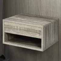 Single Drawer Floating Bedside Table Set of 2 - Brown