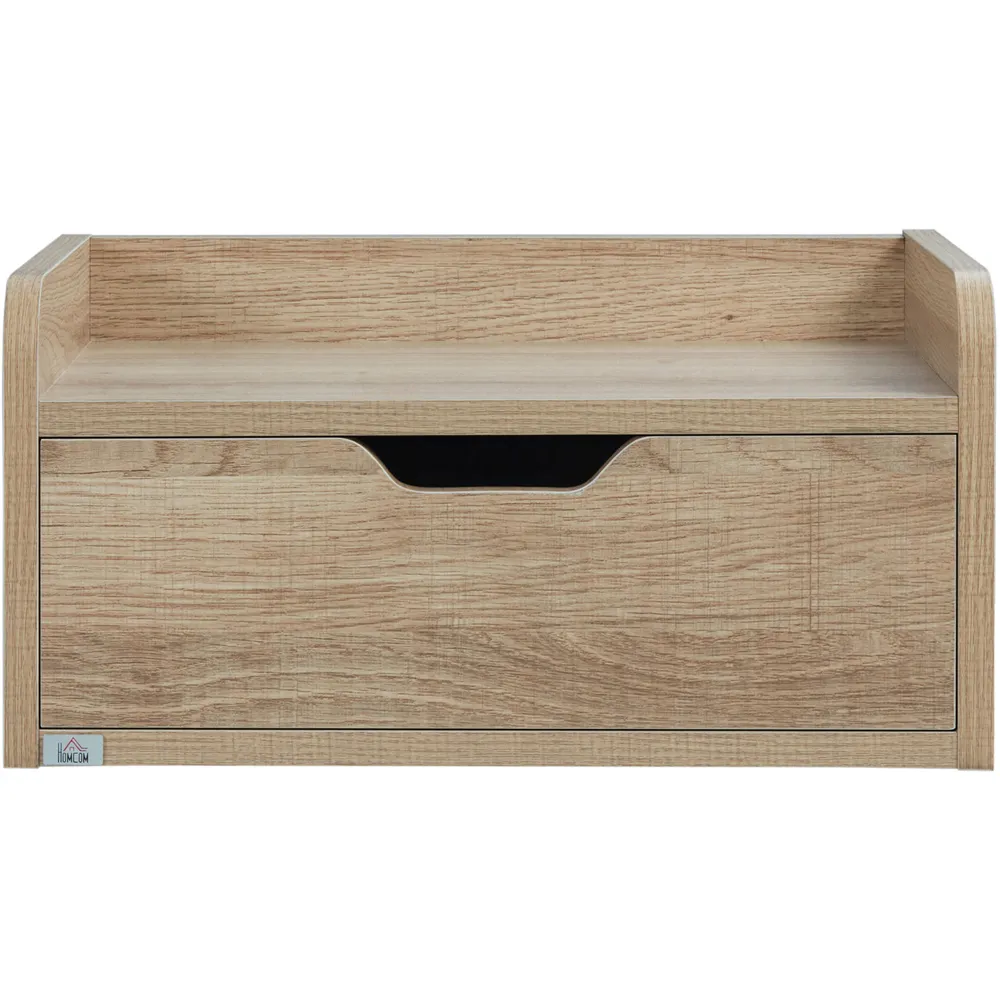 Single Drawer Floating Bedside Table Set of 2 - Natural