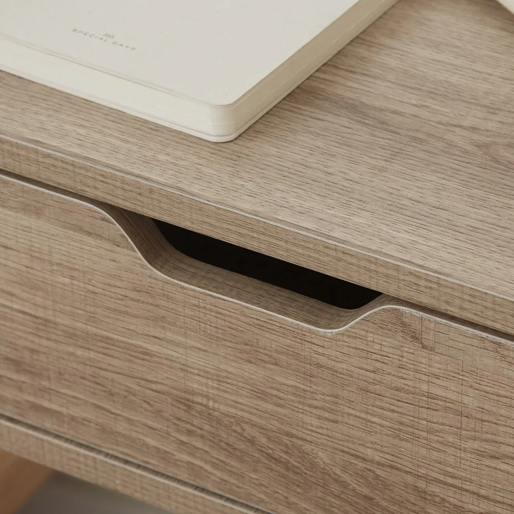 Single Drawer Floating Bedside Table Set of 2 - Natural