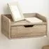 Single Drawer Floating Bedside Table Set of 2 - Natural