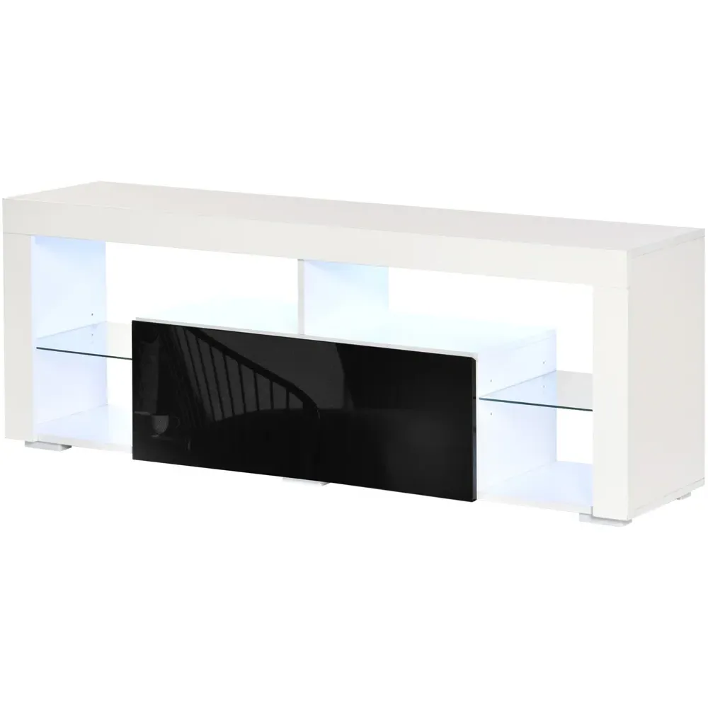 Single Drawer TV Cabinet with LED - White, Black