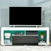 Single Drawer TV Cabinet with LED - White, Black