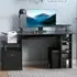 Single Drawer Workstation with Shelves - Black