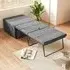 Single Metal Frame Foldable Bed with Dust Cover - Grey