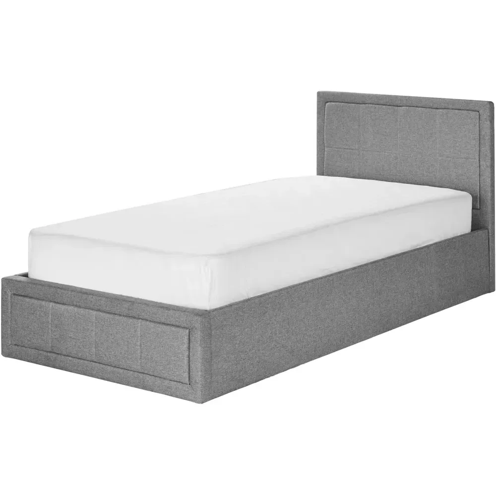 Single Ottoman Bed Frame with Storage - Grey