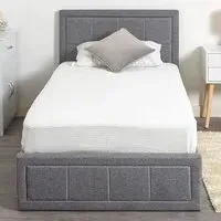 Single Ottoman Bed Frame with Storage - Grey
