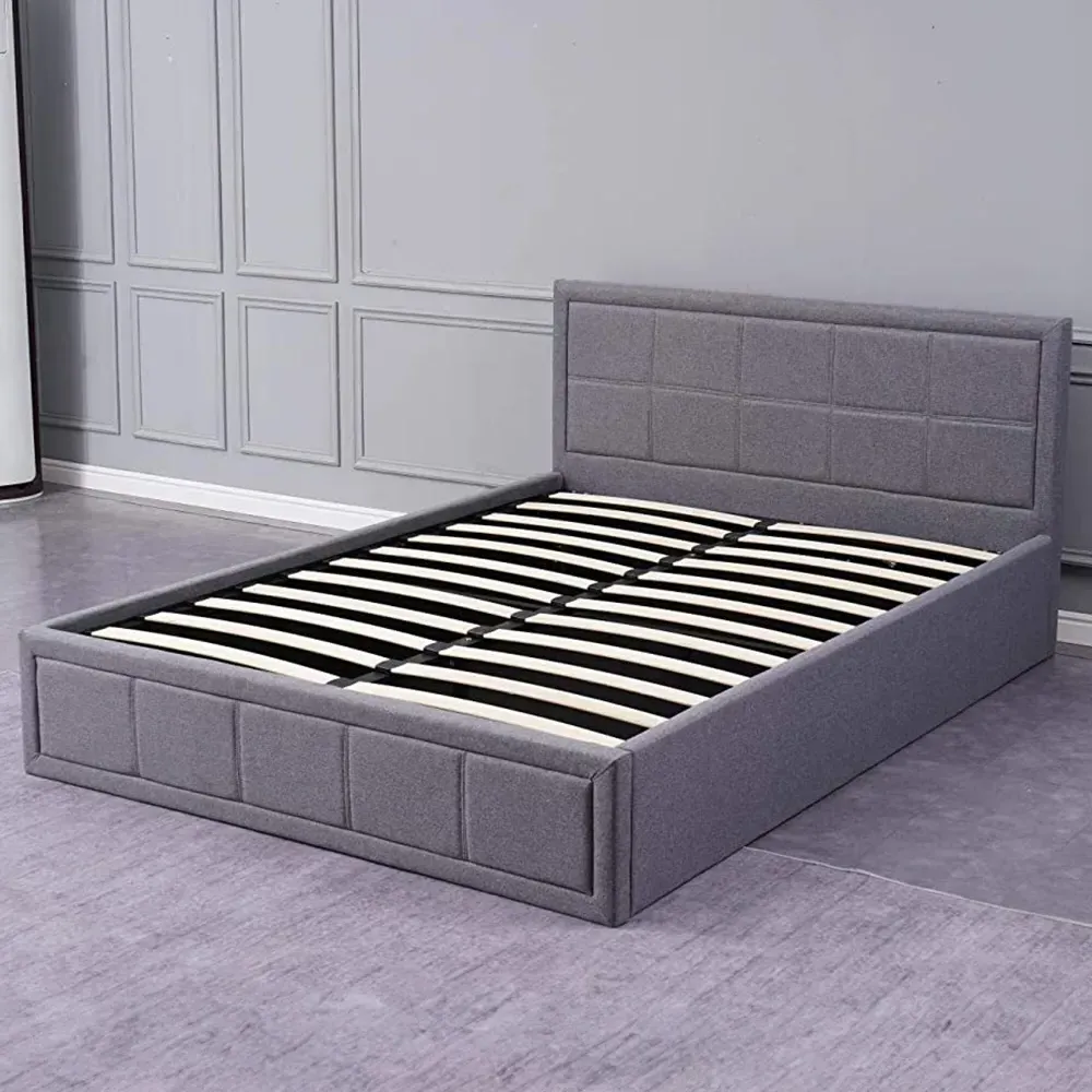 Single Ottoman Bed with Storage - Grey, Fabric image