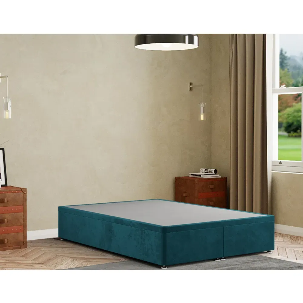 Single Ottoman Divan Base with Storage - Green, Plush
