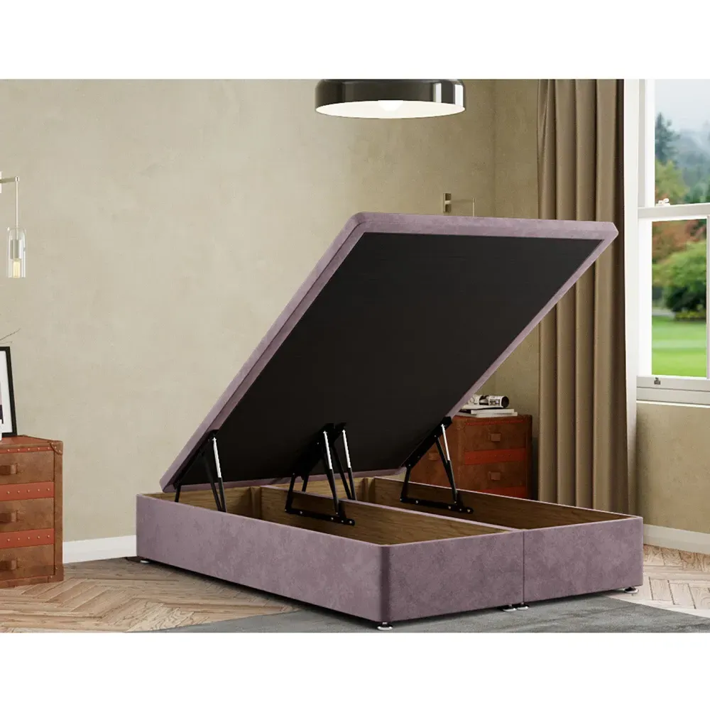 Single Ottoman Divan Base with Storage - Pink, Plush