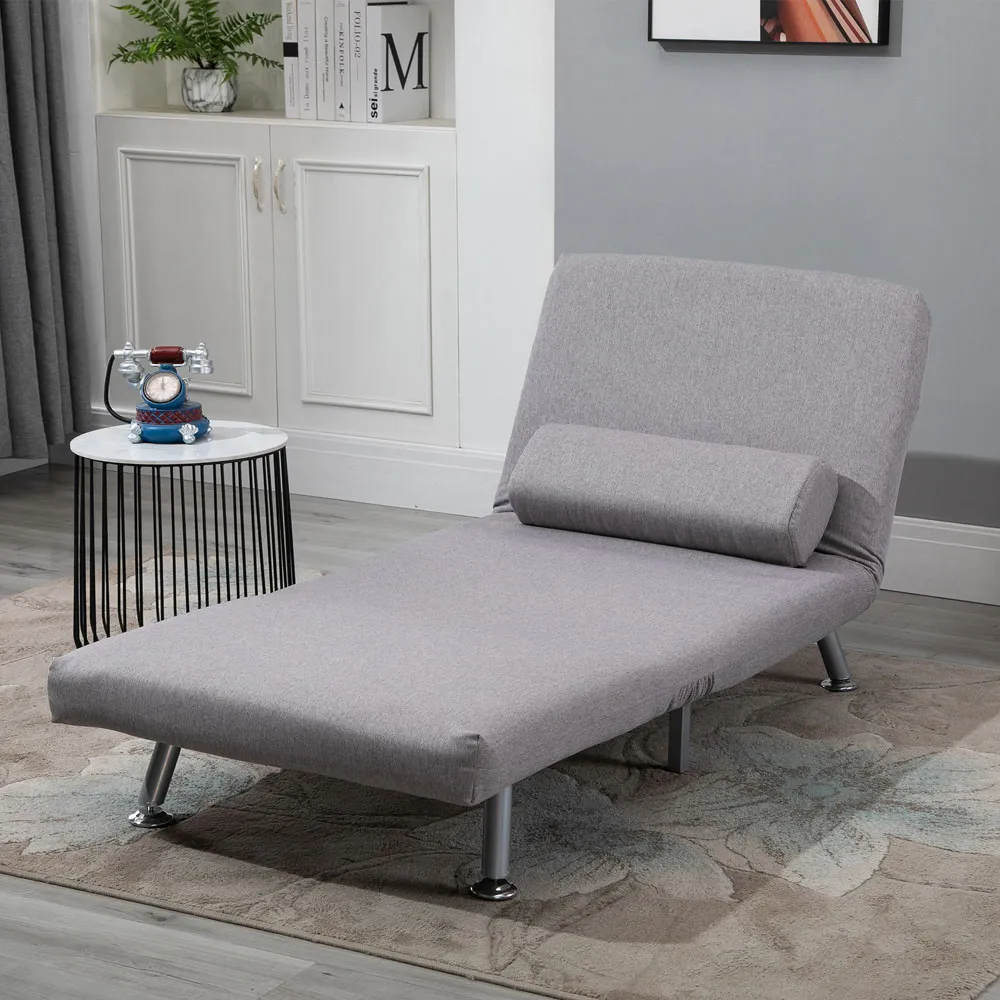 Single Seater Foldable Sofa Bed - Grey