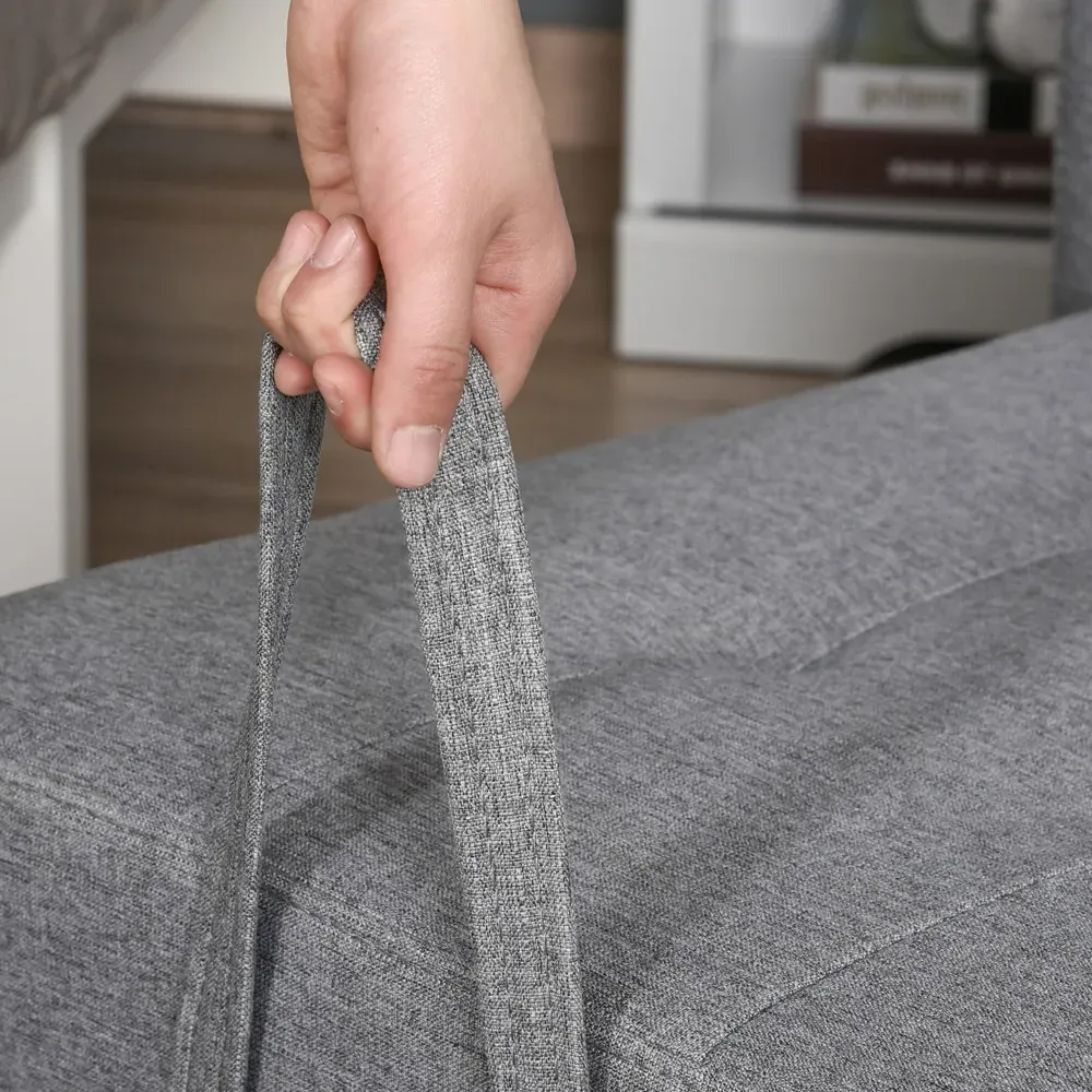 Single Sleeper Chair Bed with Footrest - Grey, Fabric