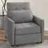 Single Sleeper Chair Bed with Footrest - Grey, Fabric