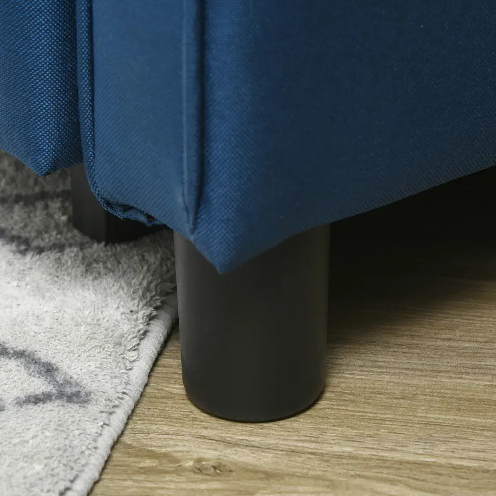 Single Sleeper Chair Bed with Storage - Blue, Linen