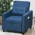Single Sleeper Chair Bed with Storage - Blue, Linen