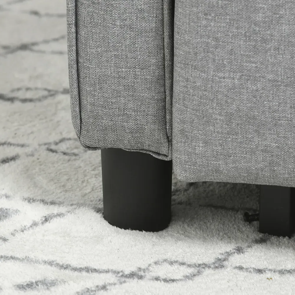 Single Sleeper Chair Bed with Storage - Light Grey, Linen