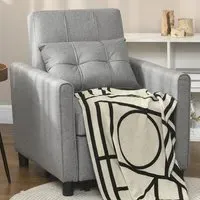 Single Sleeper Chair Bed with Storage - Light Grey, Linen