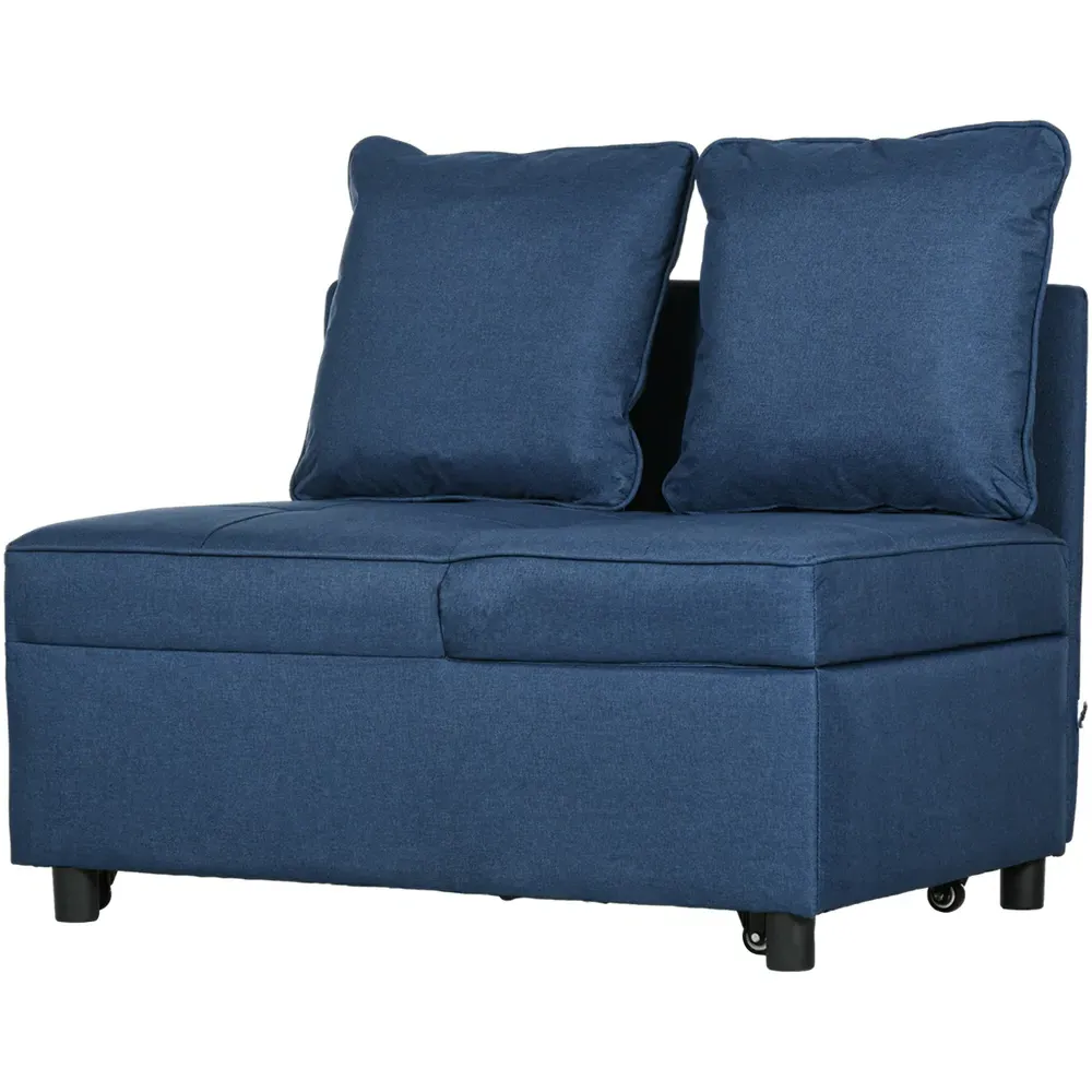 Single Sleeper Recliner Sofa Bed - Blue