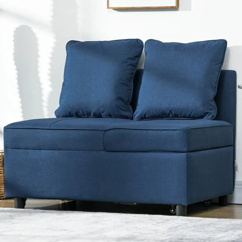 Single Sleeper Recliner Sofa Bed - Blue