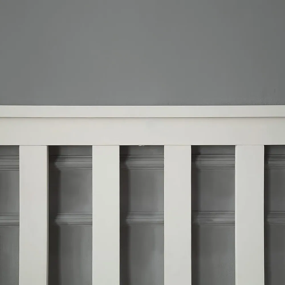 Single Wooden Bed Frame with Mattress - White, Pine